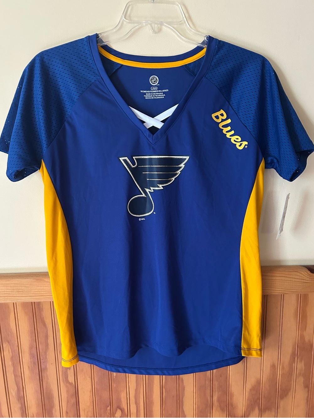 NHL St. Louis Blues Women's Blue and Yellow Jersey Top